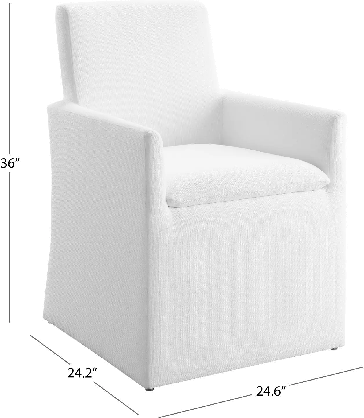 Mariana White Stain-Resistant Upholstered Dining Armchair-7