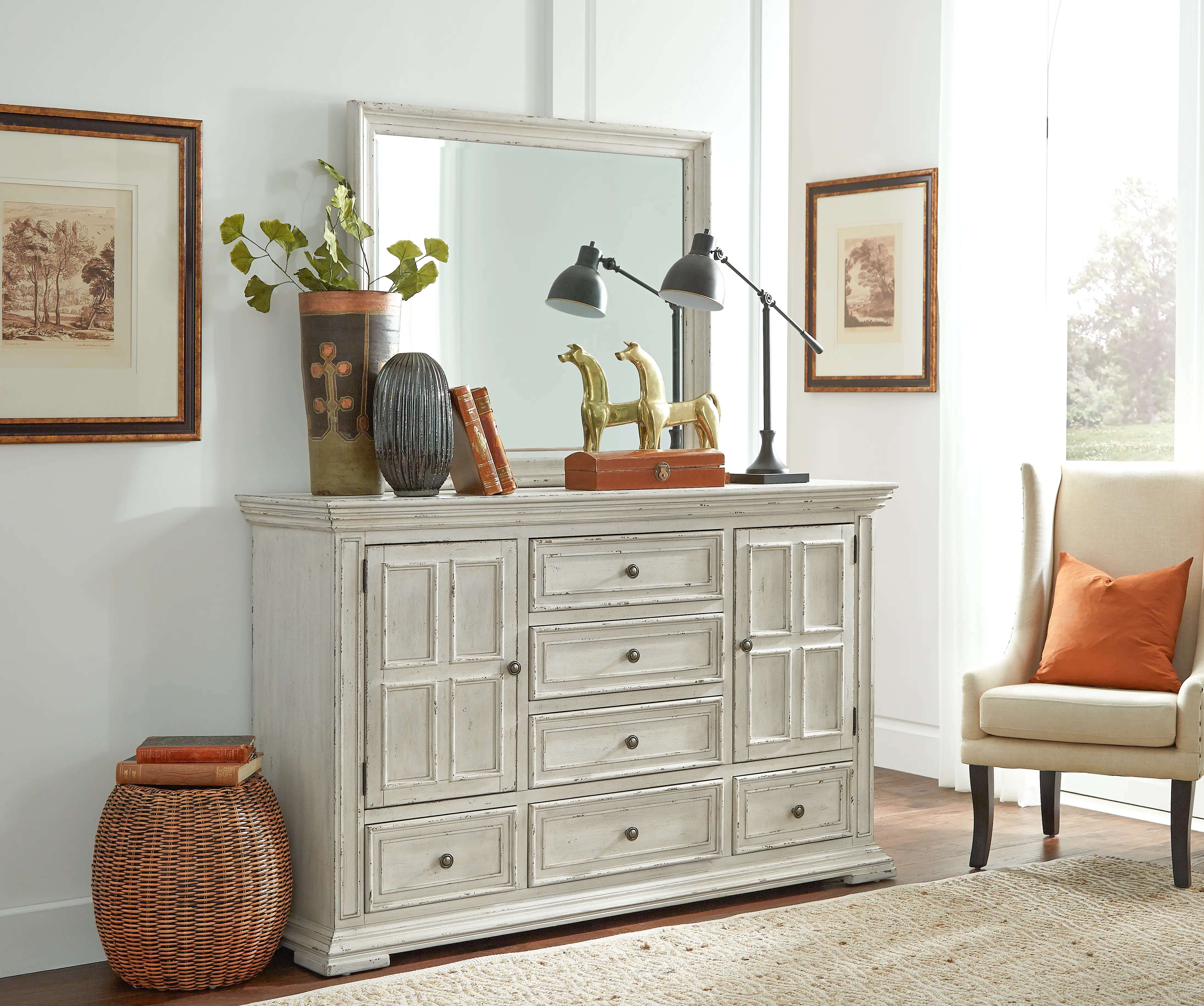 361W-BR31 Big Valley White Dresser-2
