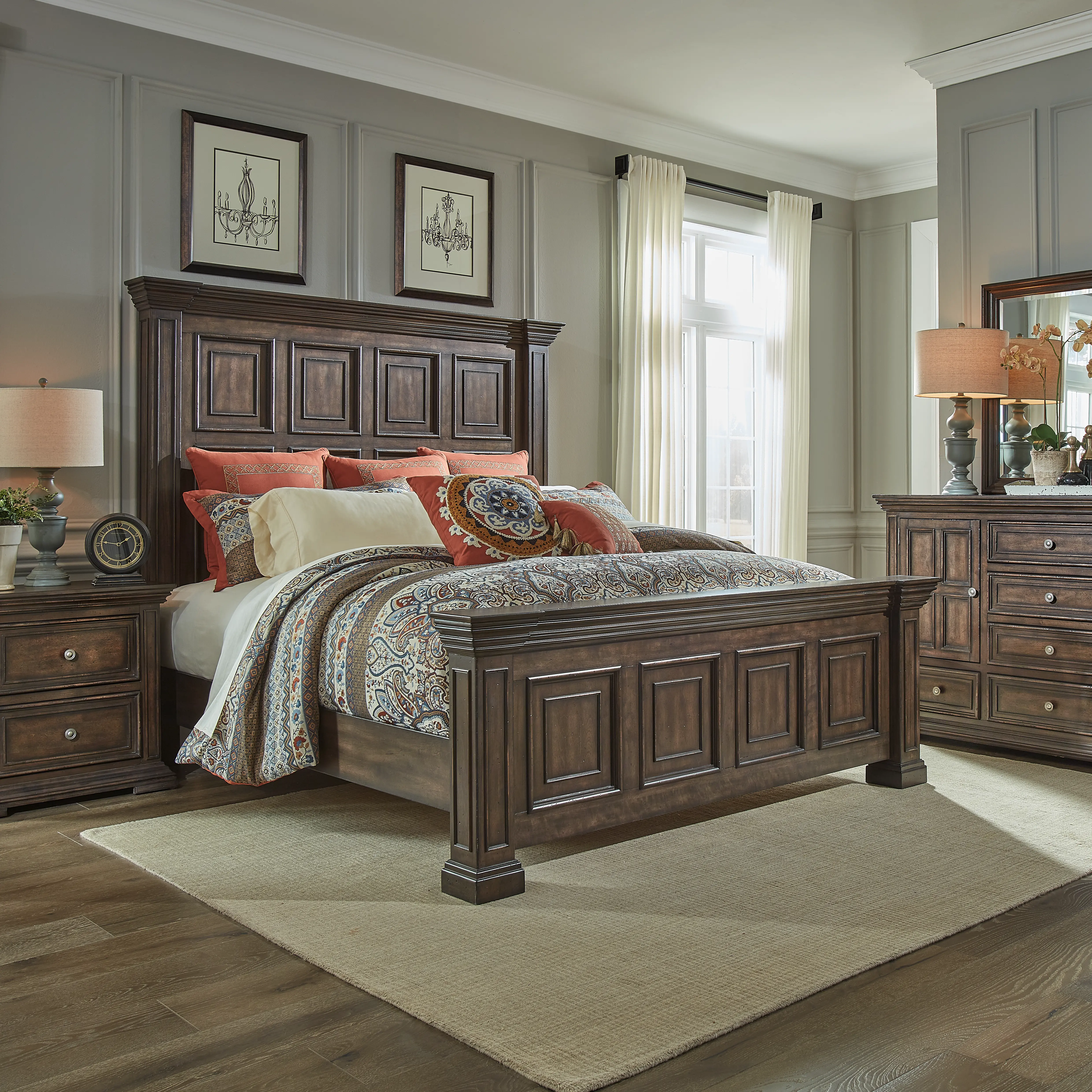 361-BRW-BED5/0 Big Valley Brown Queen Bed-2