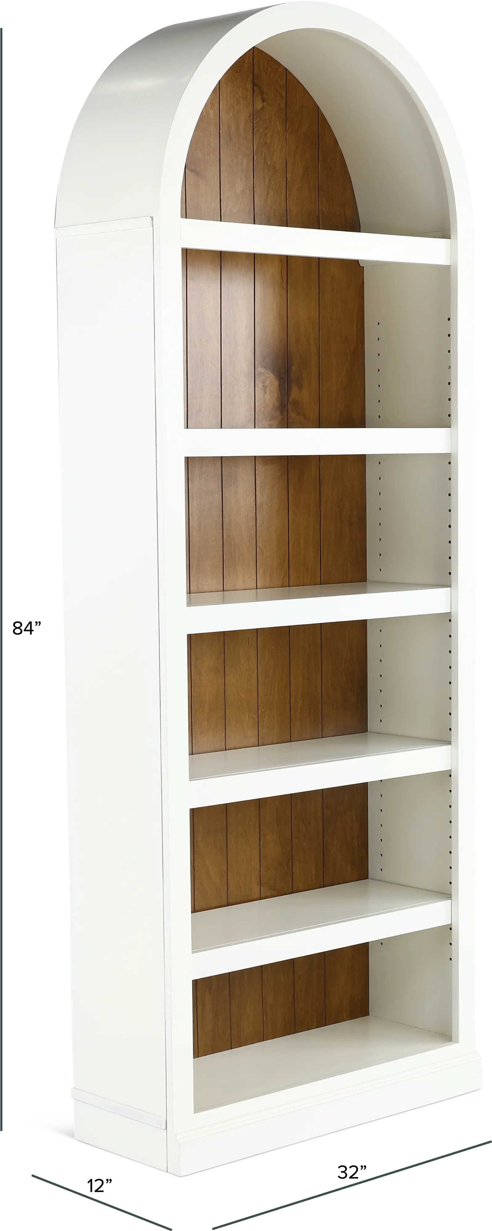 Artiste White 84  Arch Bookcase-3