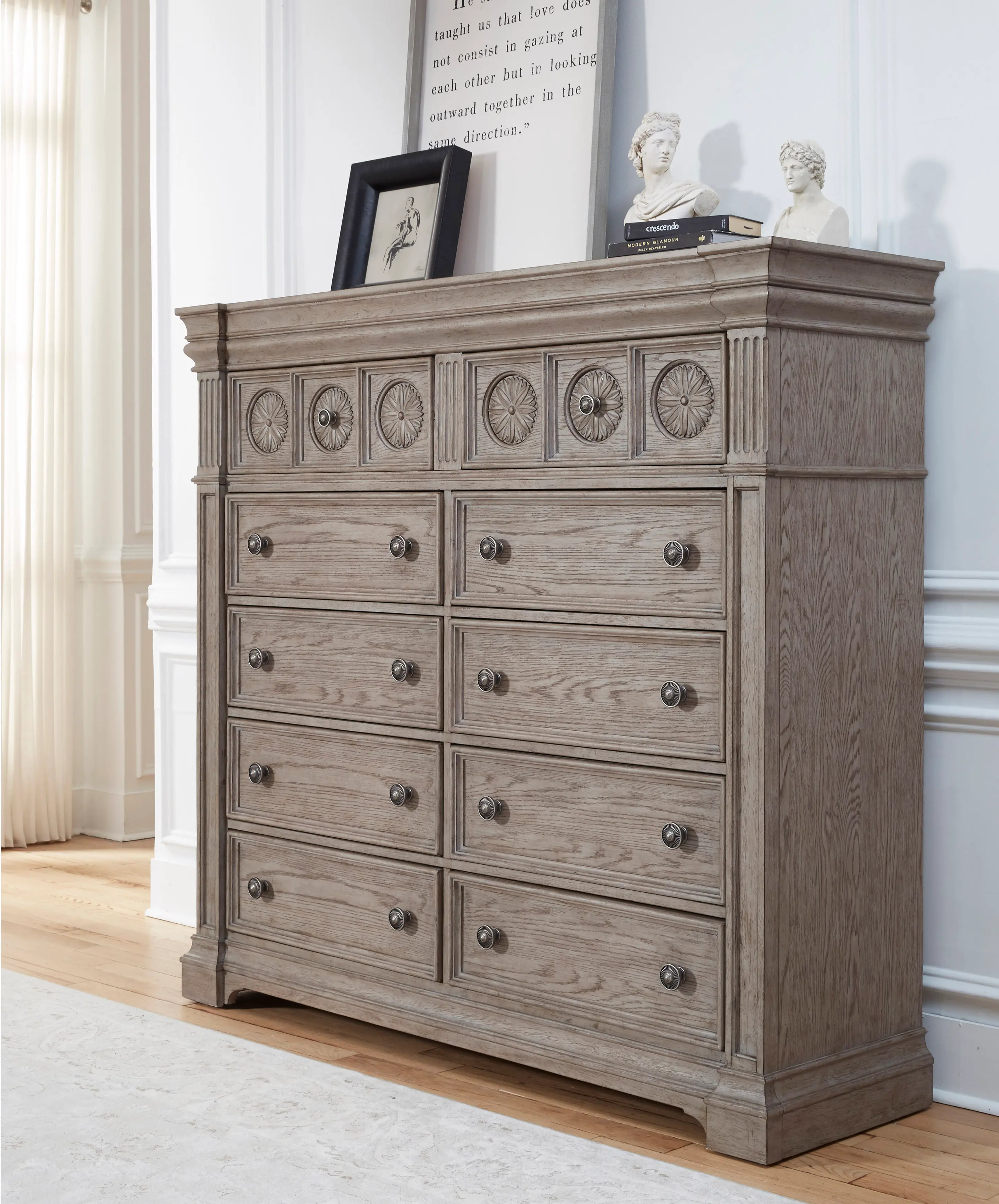Kingsbury Gray Large Chest of Drawers-6