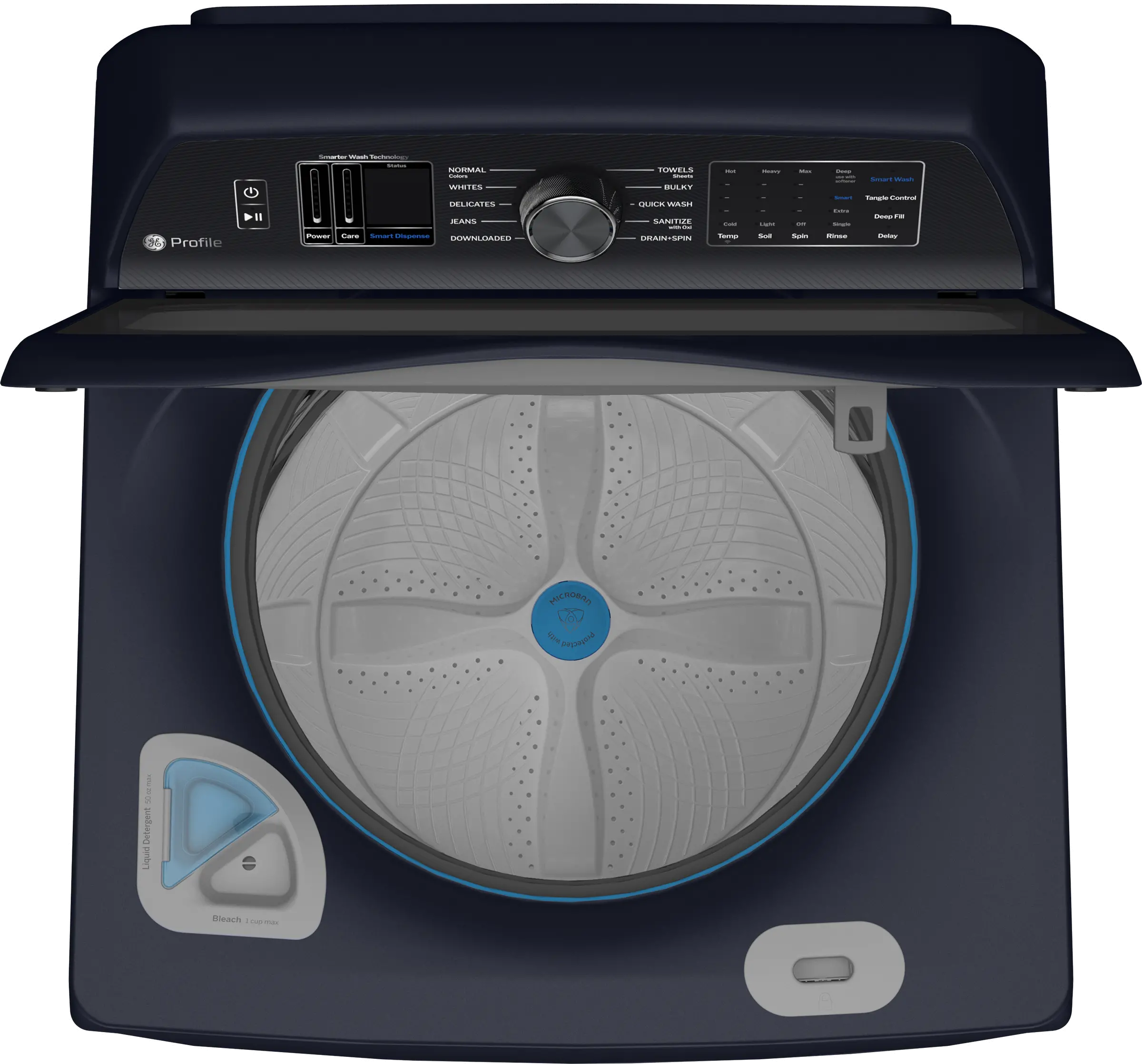 PTW800BPWRS GE Profile 5.3 Cu Ft Smart Top Load Washer with Impeller - Sapphire Blue-8