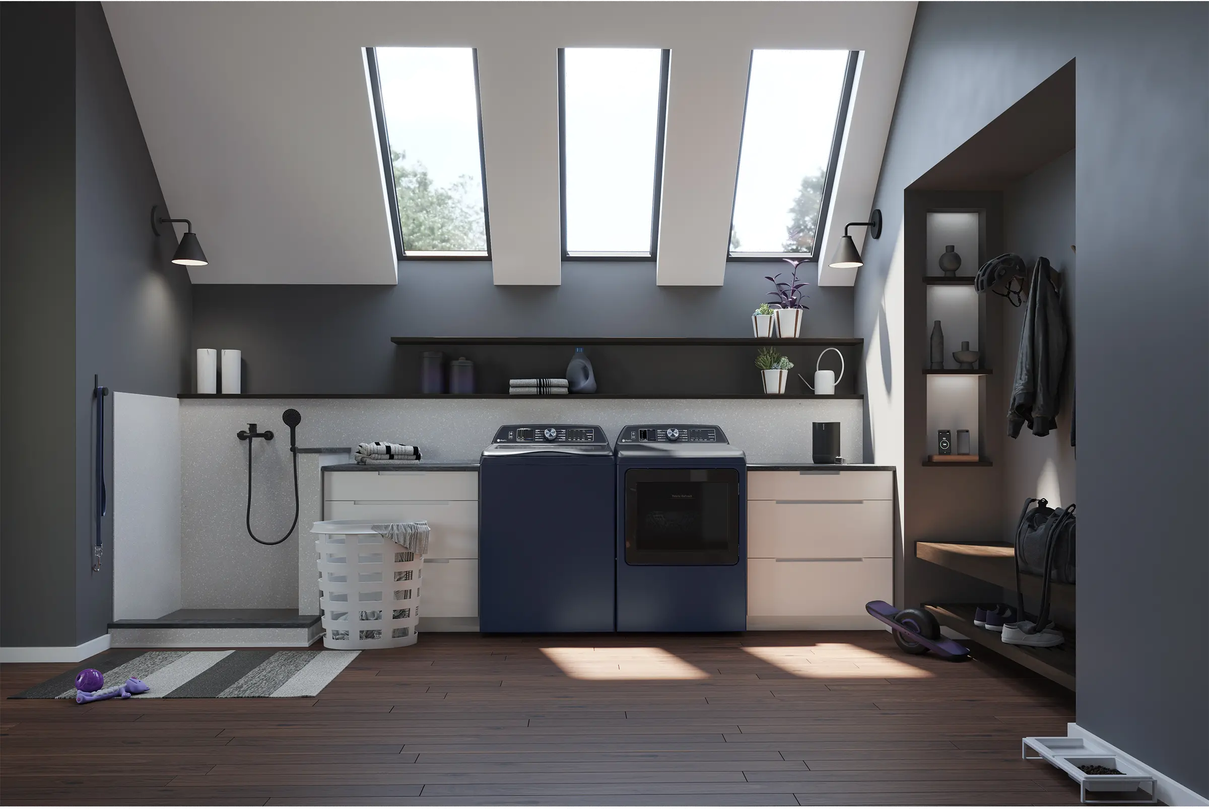 PTW805BPWRS GE Profile 5.3 Cu Ft Smart Top Load Washer with Agitator - Sapphire Blue-2