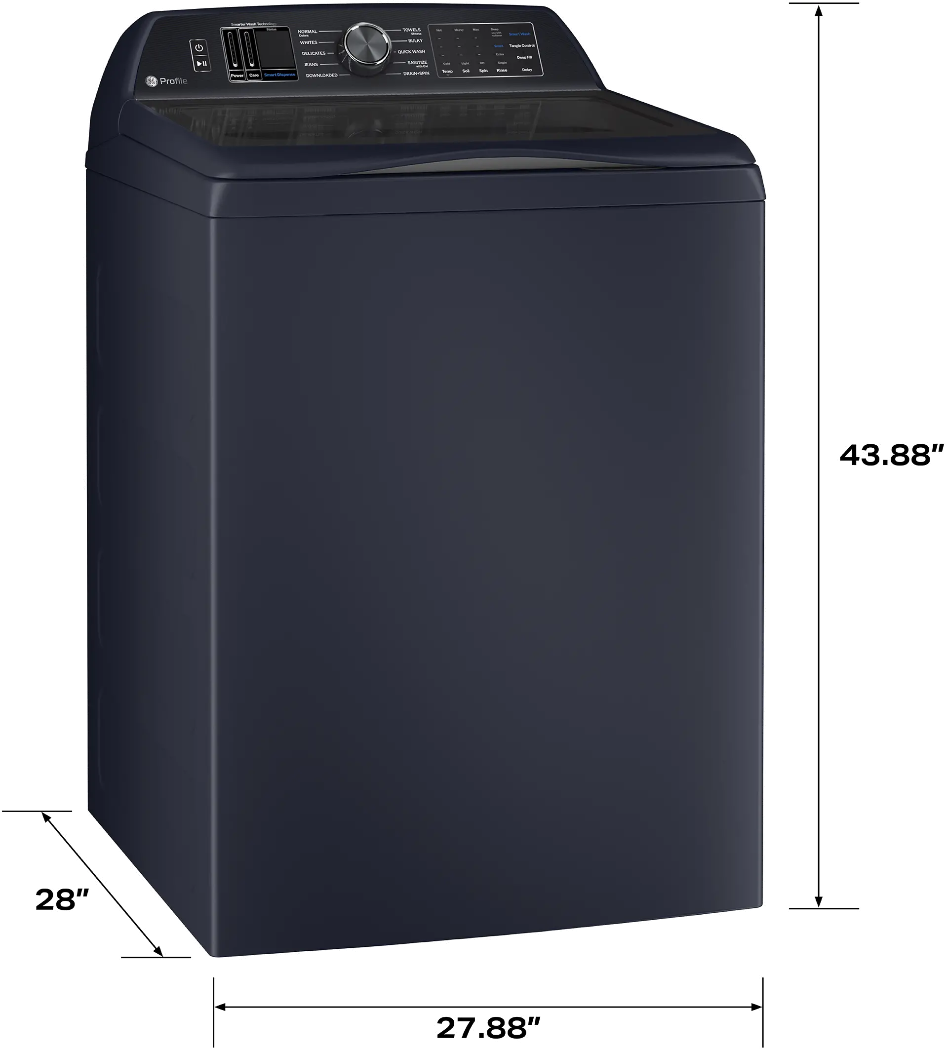 PTW805BPWRS GE Profile 5.3 Cu Ft Smart Top Load Washer with Agitator - Sapphire Blue-3