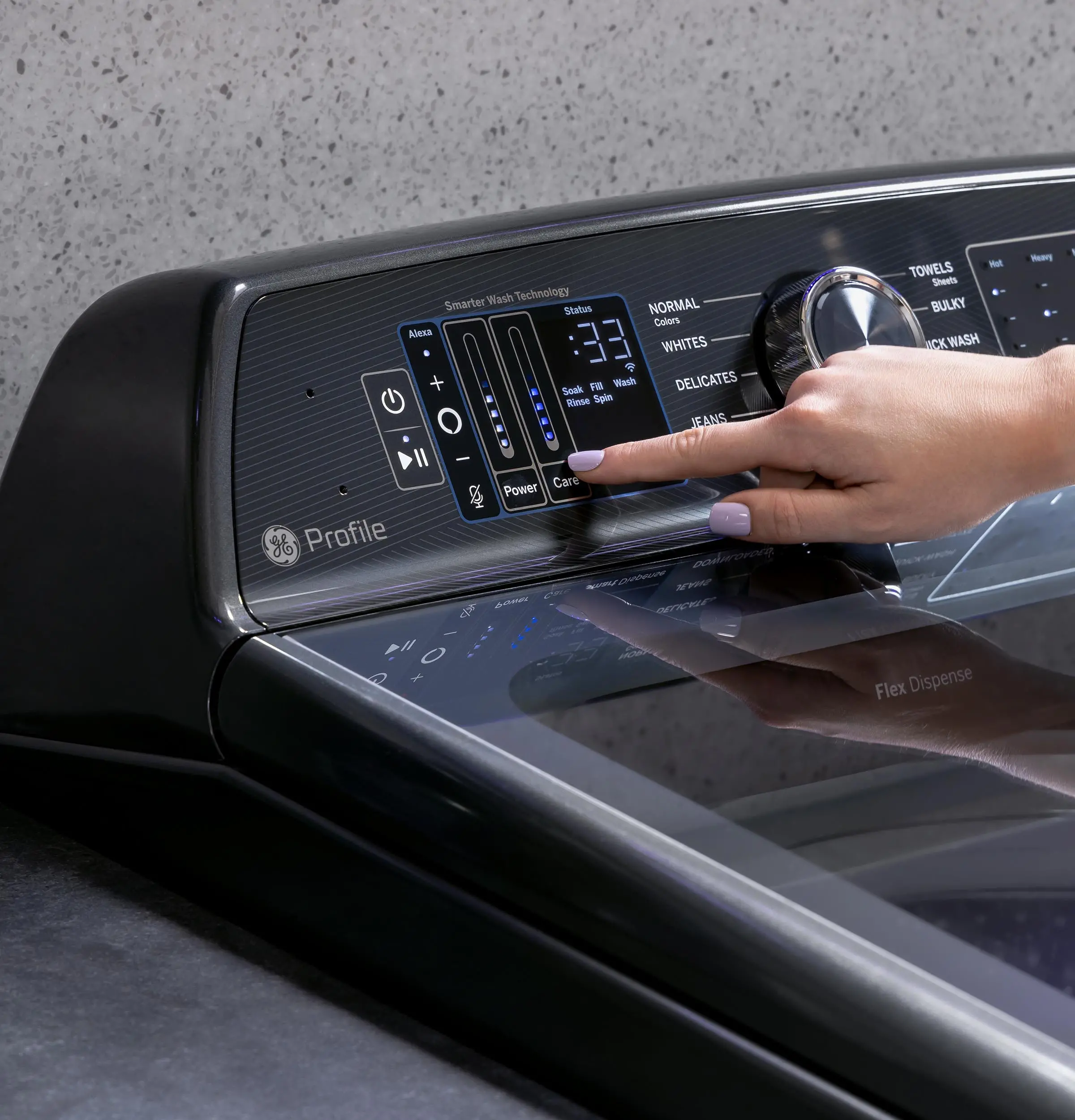 PTW805BPWRS GE Profile 5.3 Cu Ft Smart Top Load Washer with Agitator - Sapphire Blue-8