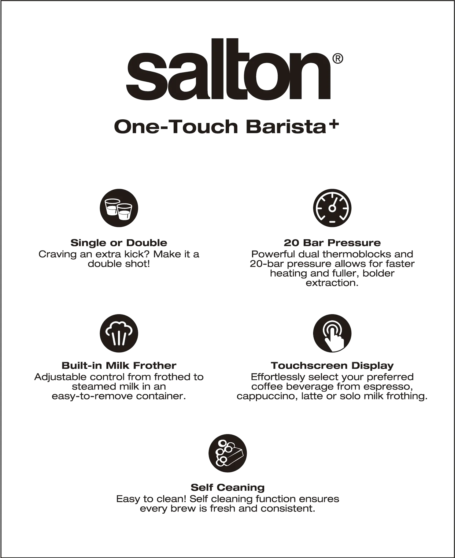 Salton Barista + 3-in-1 Espresso, Cappuccino & Latte Machine-7