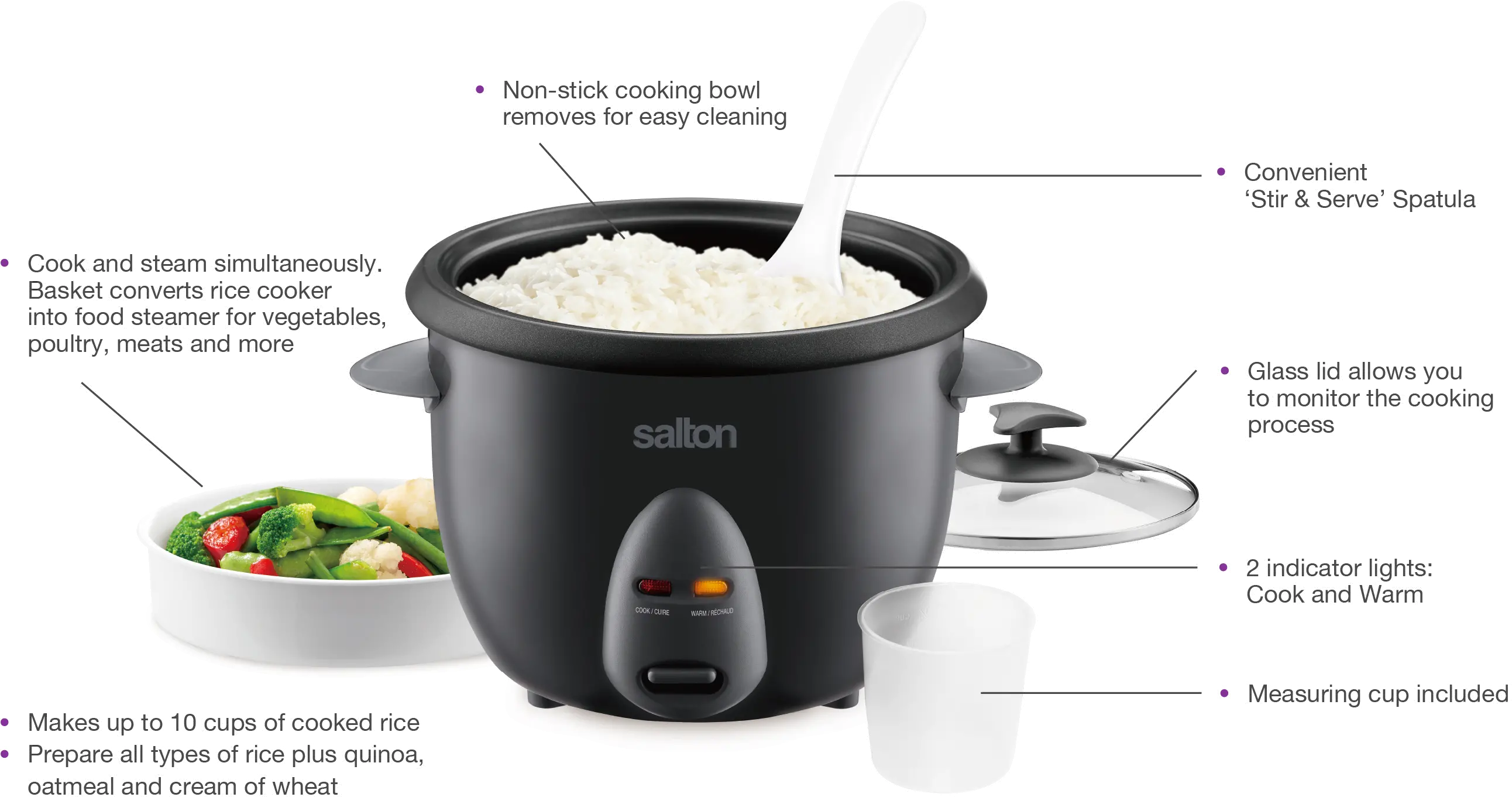 Salton Automatic 10-Cup Rice Cooker-3