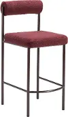Ginosa Red Shearling Counter Stool, Set of 2