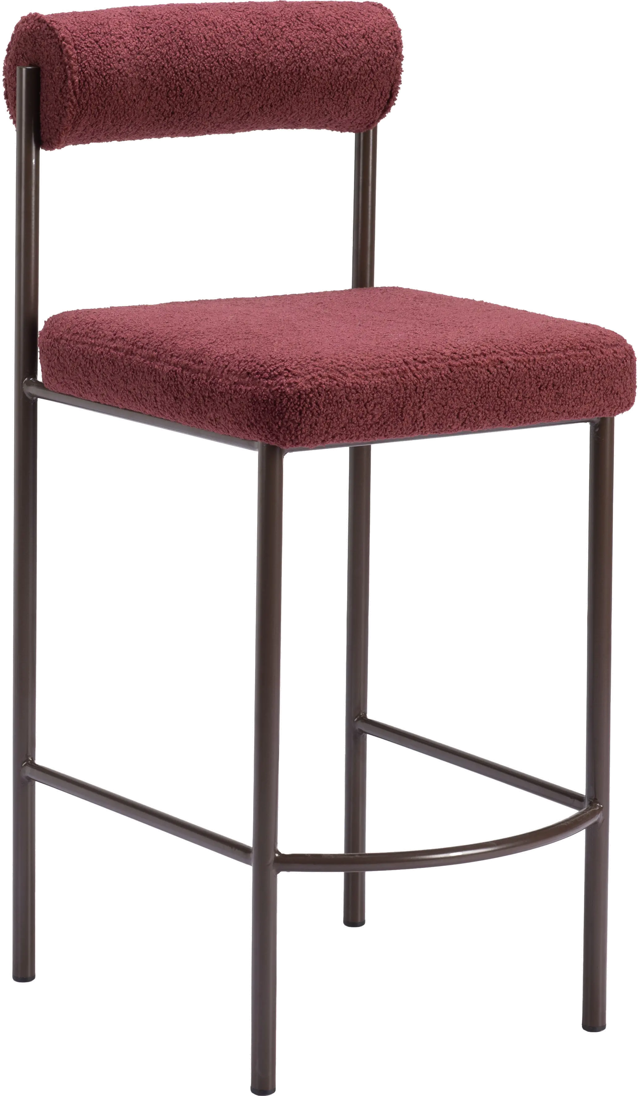 Ginosa Red Shearling Counter Stool-1