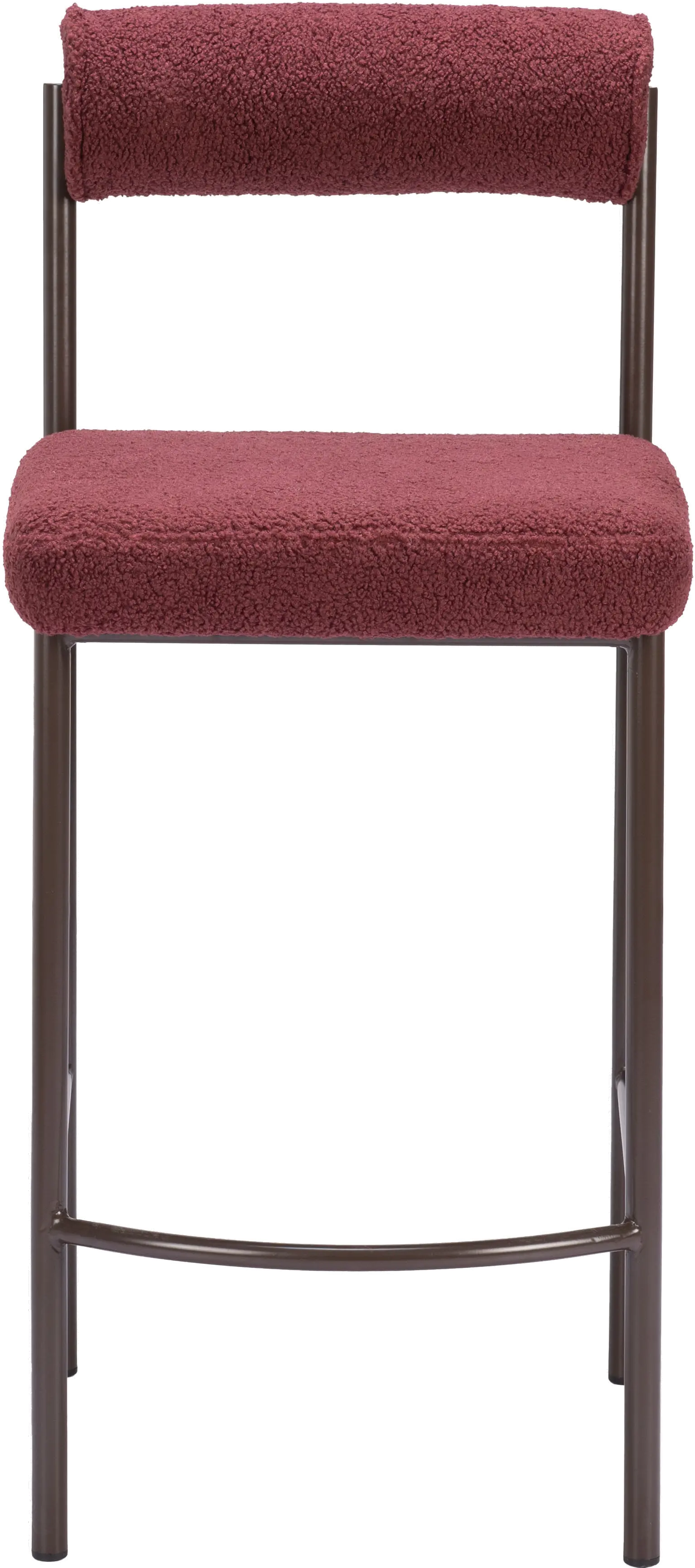 Ginosa Red Shearling Counter Stool-4