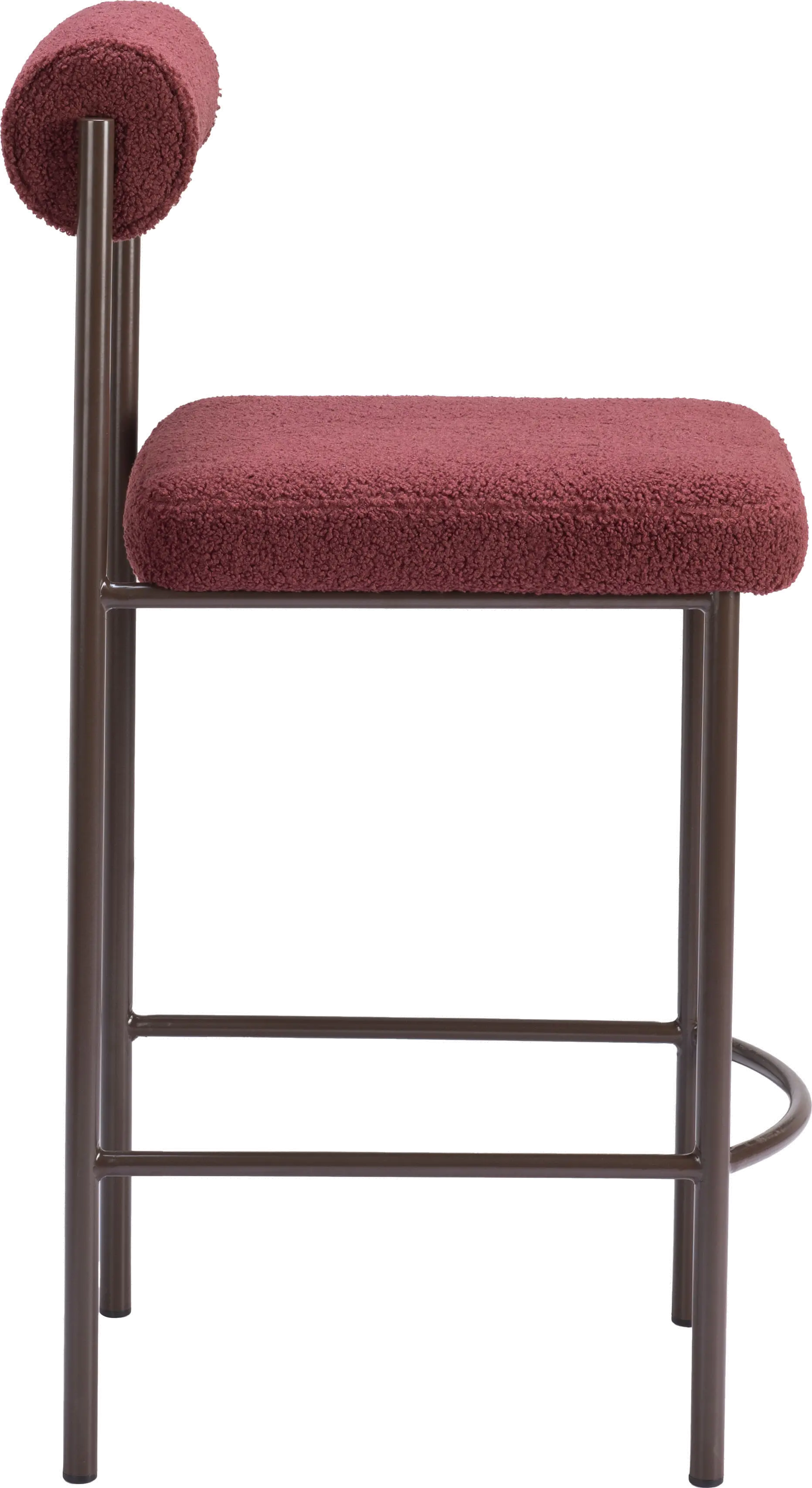 Ginosa Red Shearling Counter Stool-5
