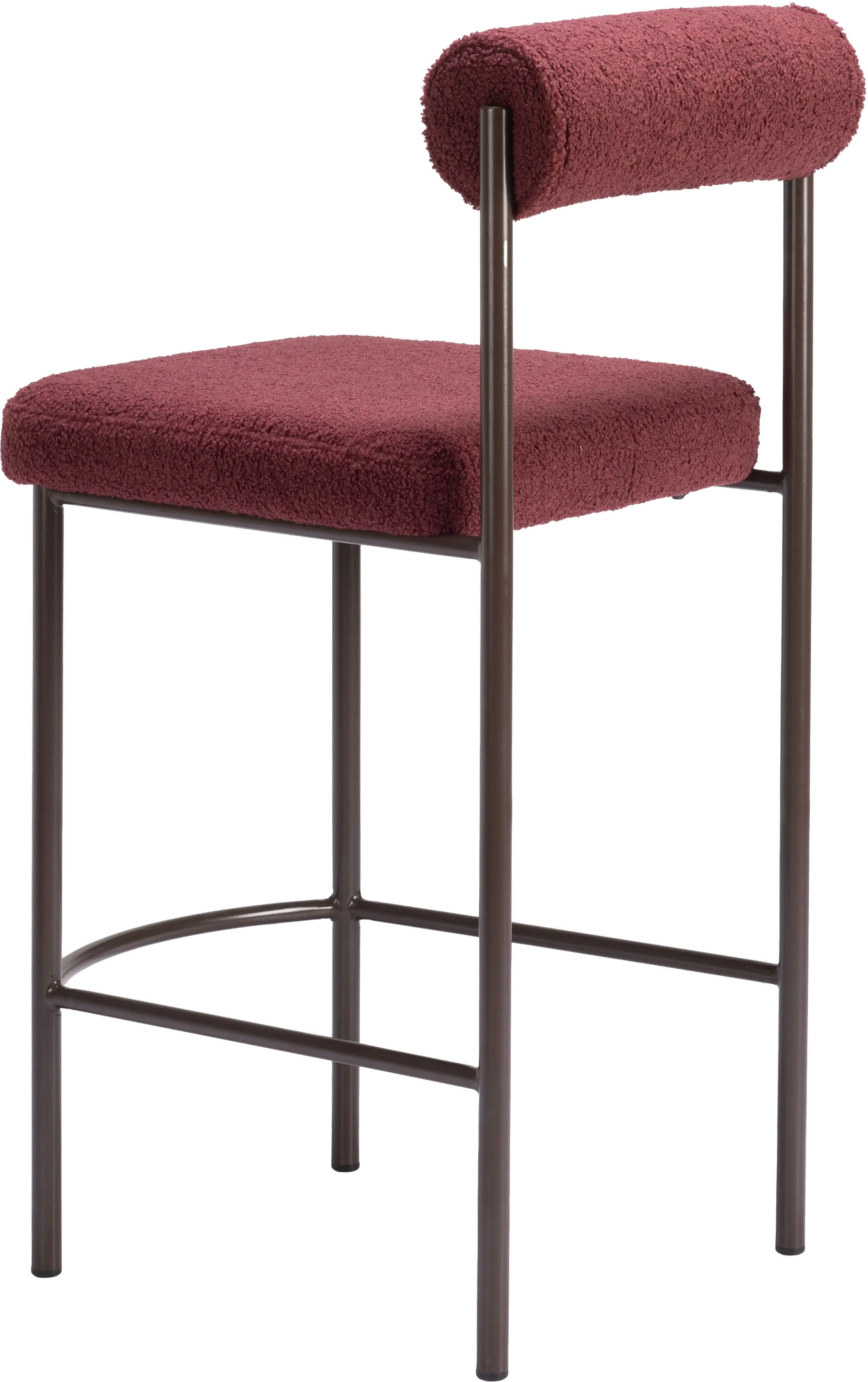 Ginosa Red Shearling Counter Stool-6