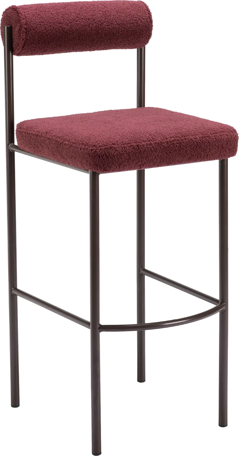 Ginosa Red Shearling Barstool