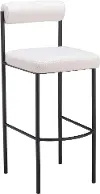 Ginosa Ivory Shearling Barstool, Set of 2