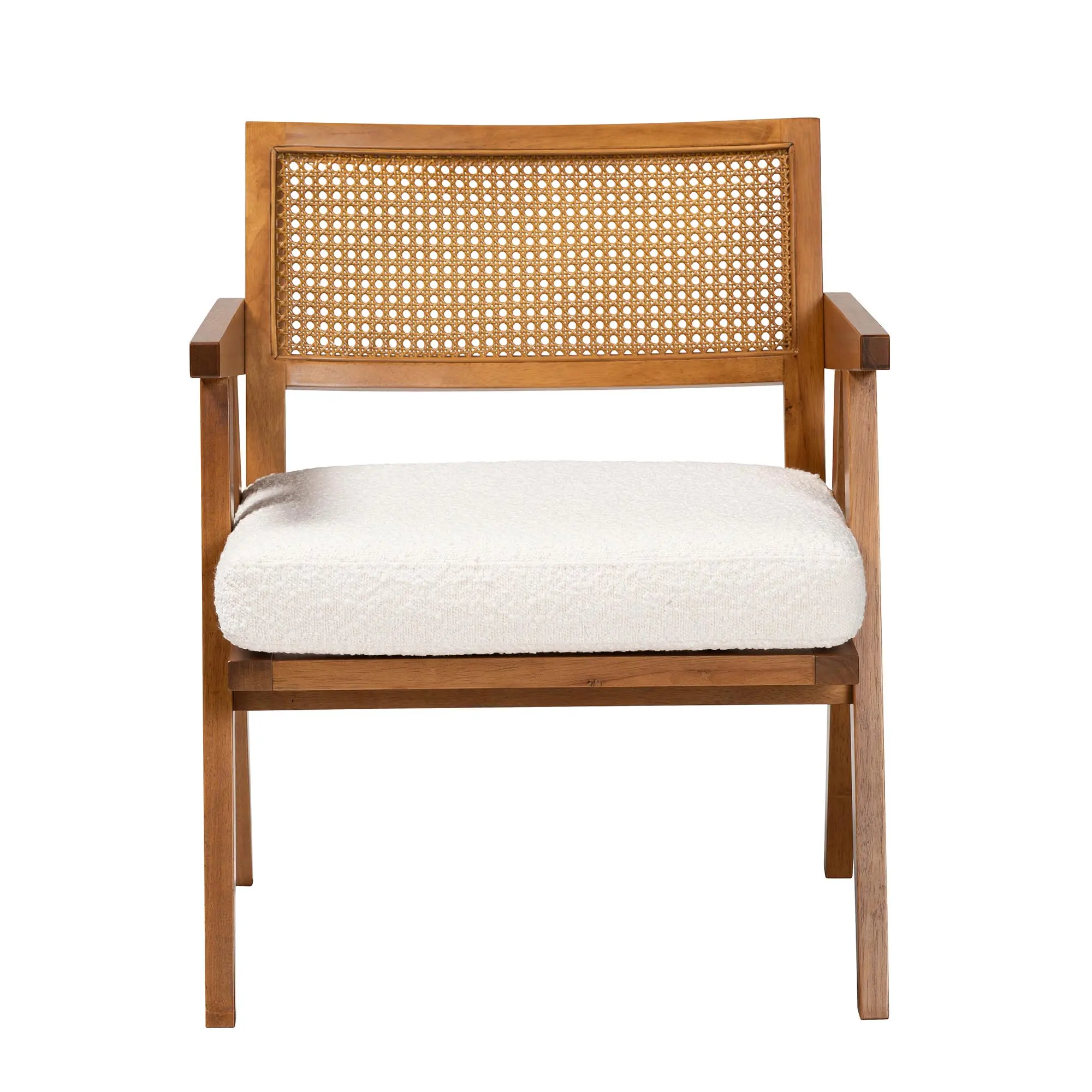 243-13563-RCW Jetsam Cream Boucle and Walnut Armchair-1