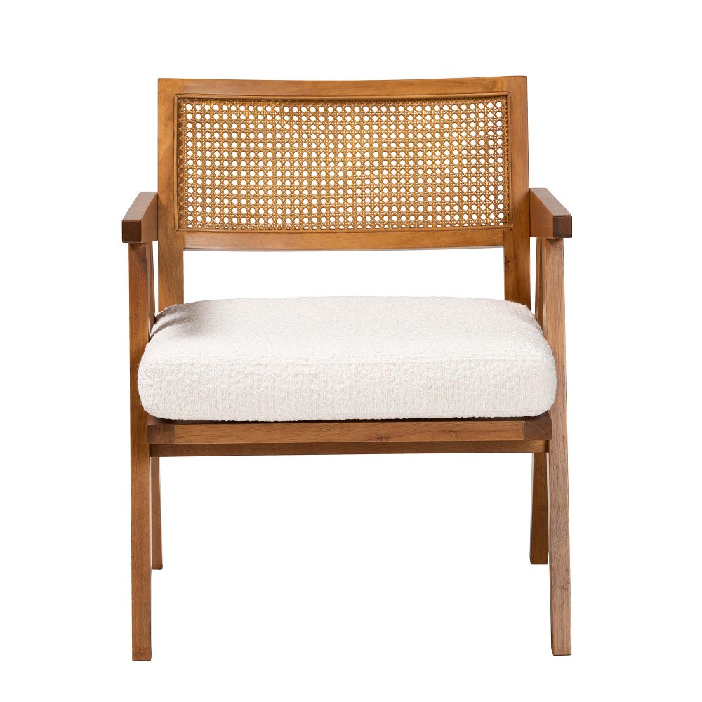 Jetsam Cream Boucle and Walnut Armchair