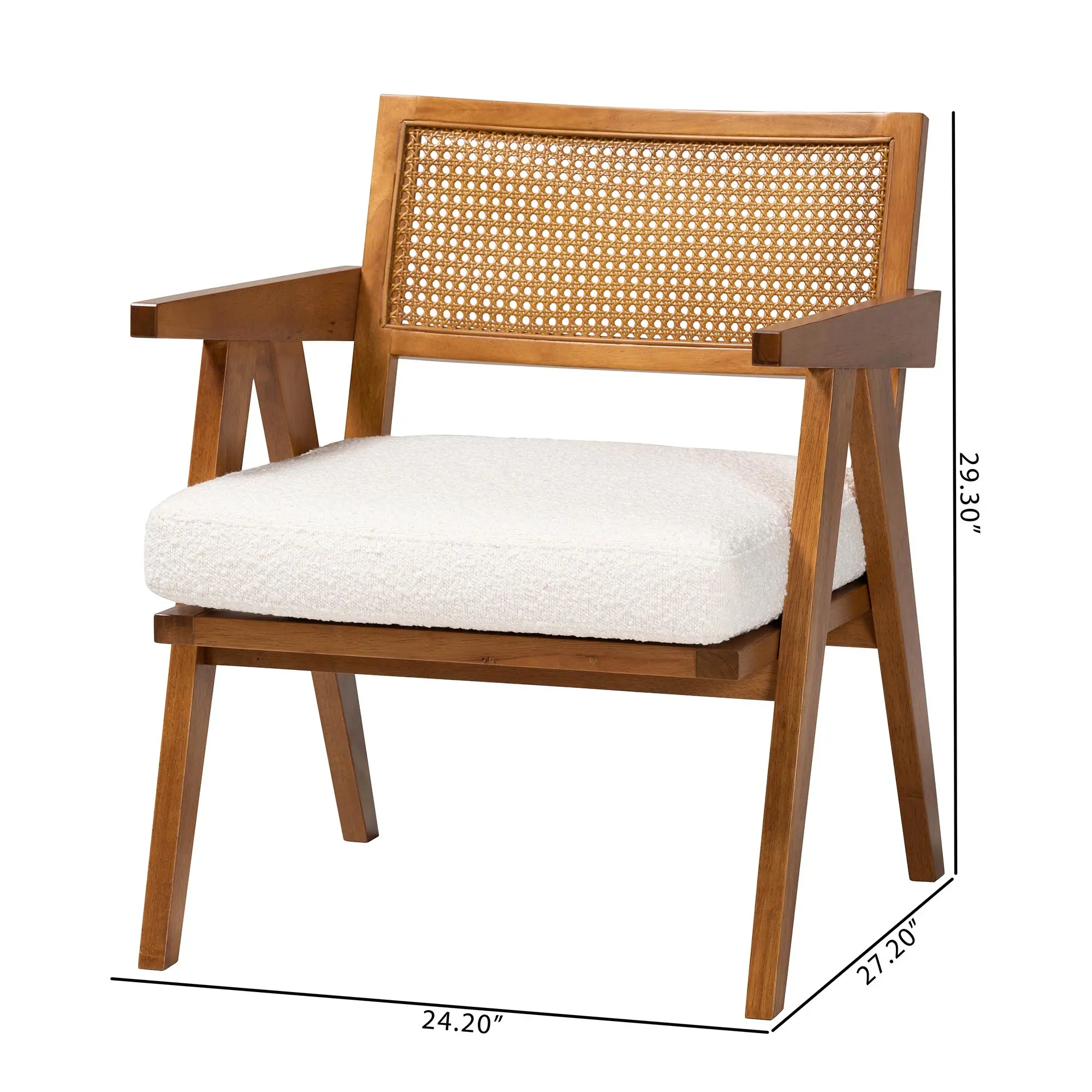 243-13563-RCW Jetsam Cream Boucle and Walnut Armchair-3