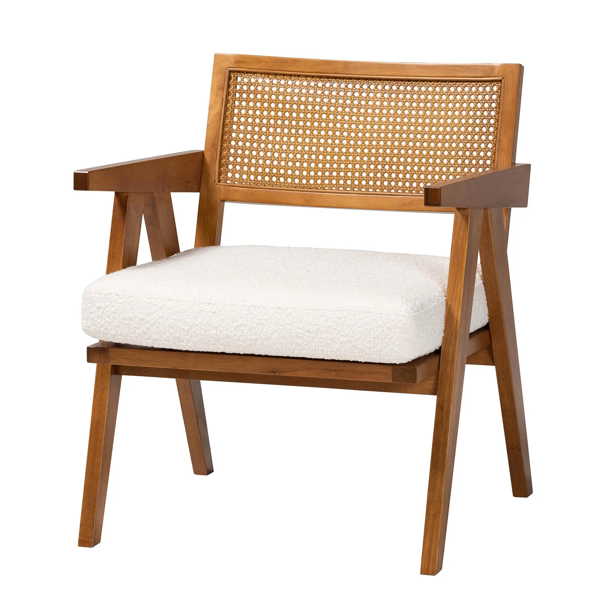 243-13563-RCW Jetsam Cream Boucle and Walnut Armchair-4