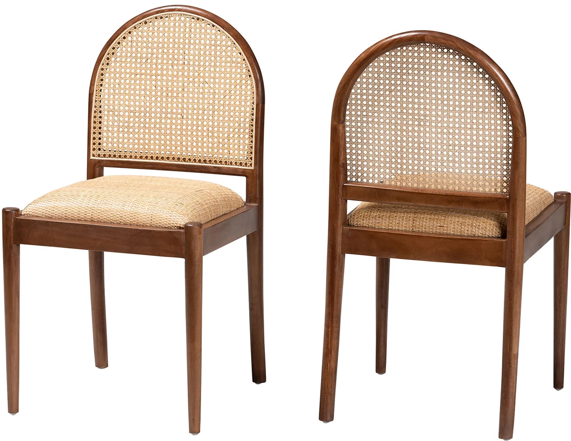 243-2PC-13362-RCW Maryland Natural Rattan and Acacia Wood Dining Chairs, Set of 2-1