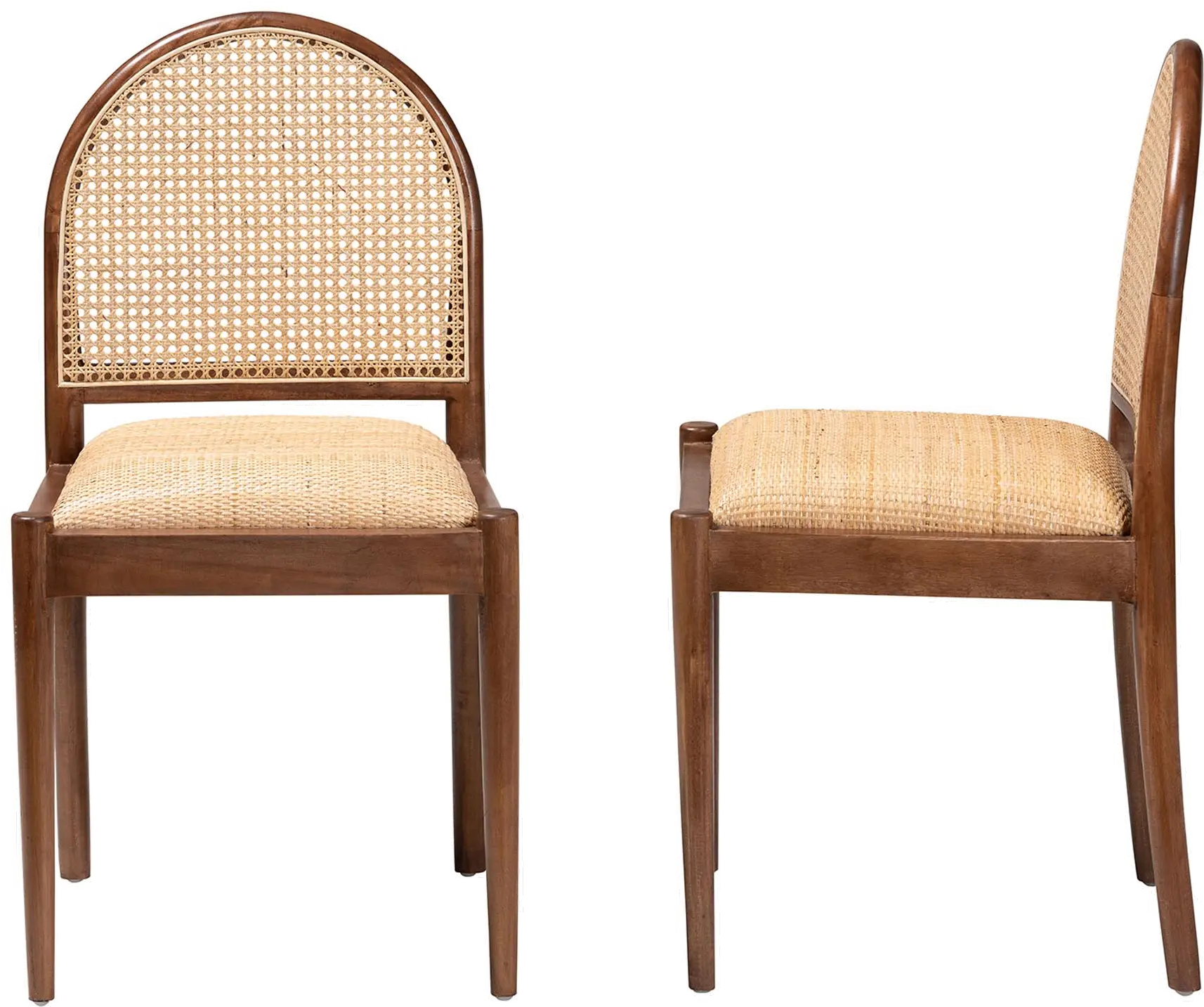 243-2PC-13362-RCW Maryland Natural Rattan and Acacia Wood Dining Chairs, Set of 2-5