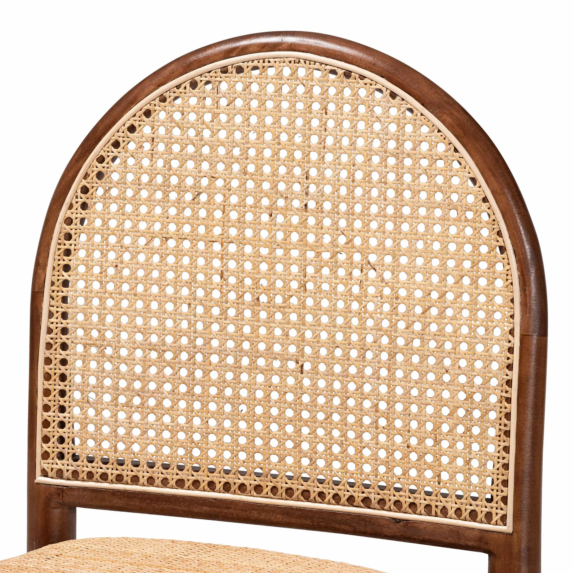 243-2PC-13362-RCW Maryland Natural Rattan and Acacia Wood Dining Chairs, Set of 2-6