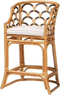 243-13576-RCW Veneto Light Brown Rattan Bar Stool