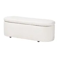 244-13652-RCW Lavina Modern White Boucle Storage Bench