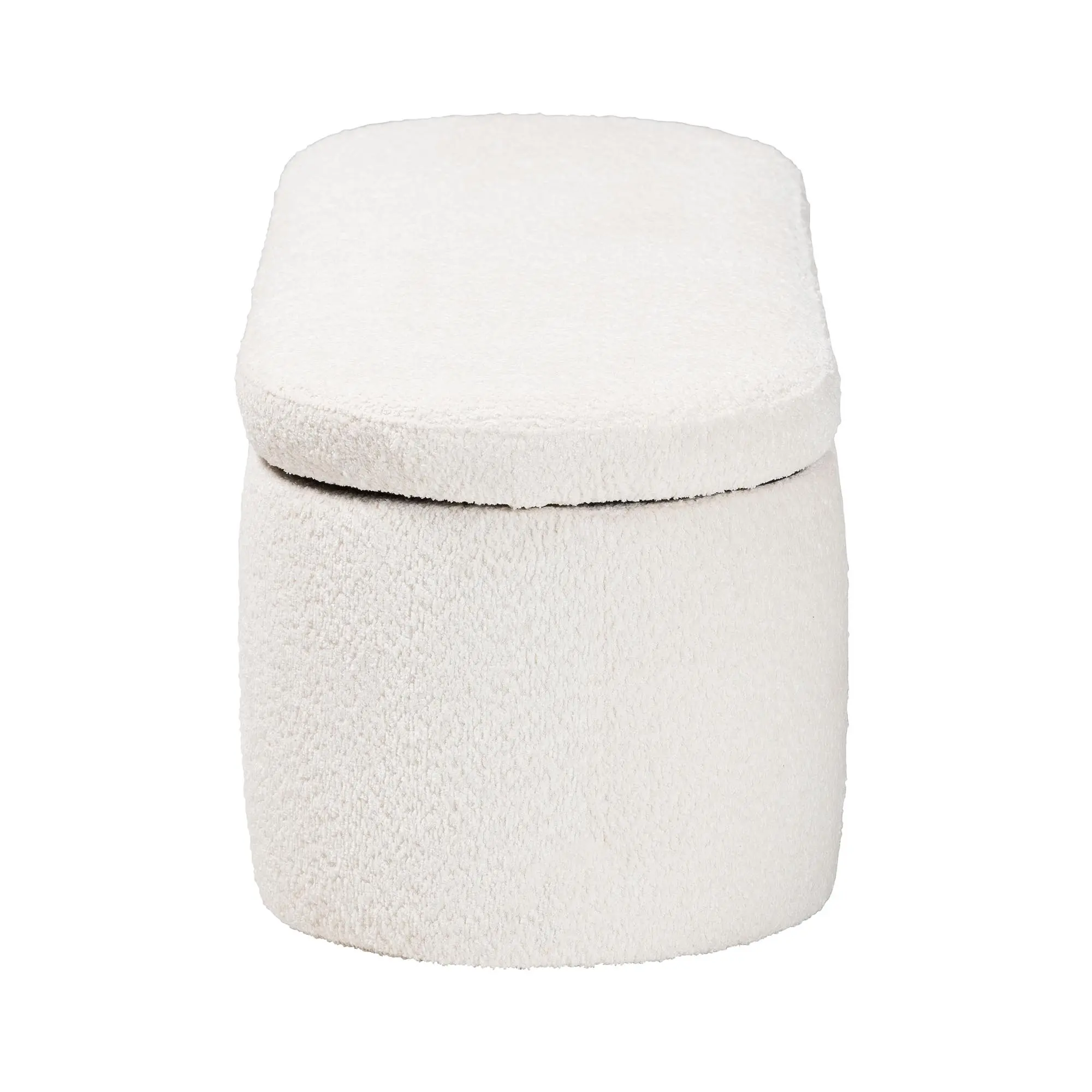 244-13652-RCW Lavina Modern White Boucle Storage Bench-5