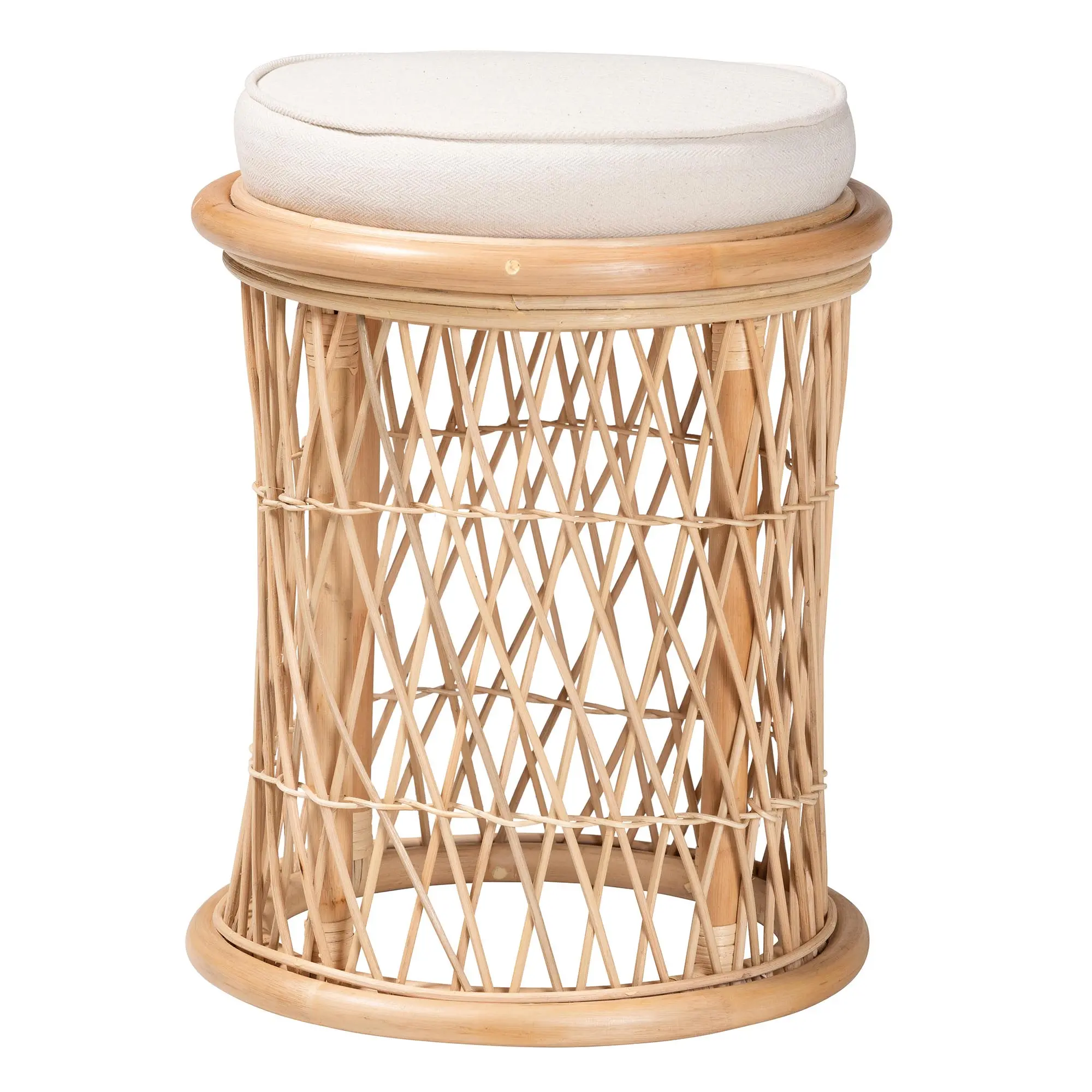 244-13666-RCW Junius Light Brown and White Ottoman Footstool-1