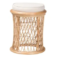 244-13666-RCW Junius Light Brown and White Ottoman Footstool