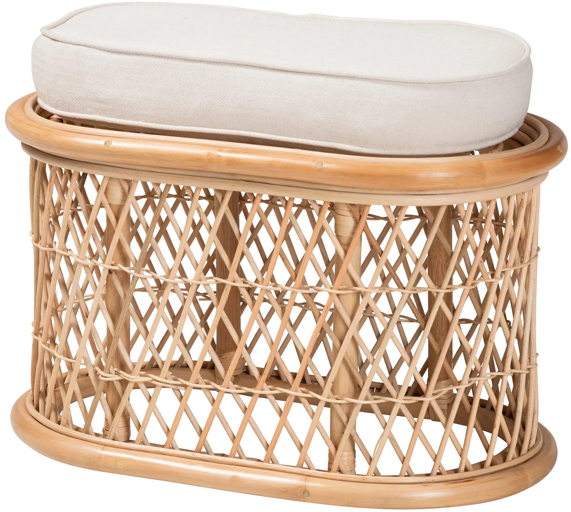 244-13667-RCW Ladonna Light Brown and White Ottoman Footstool-3