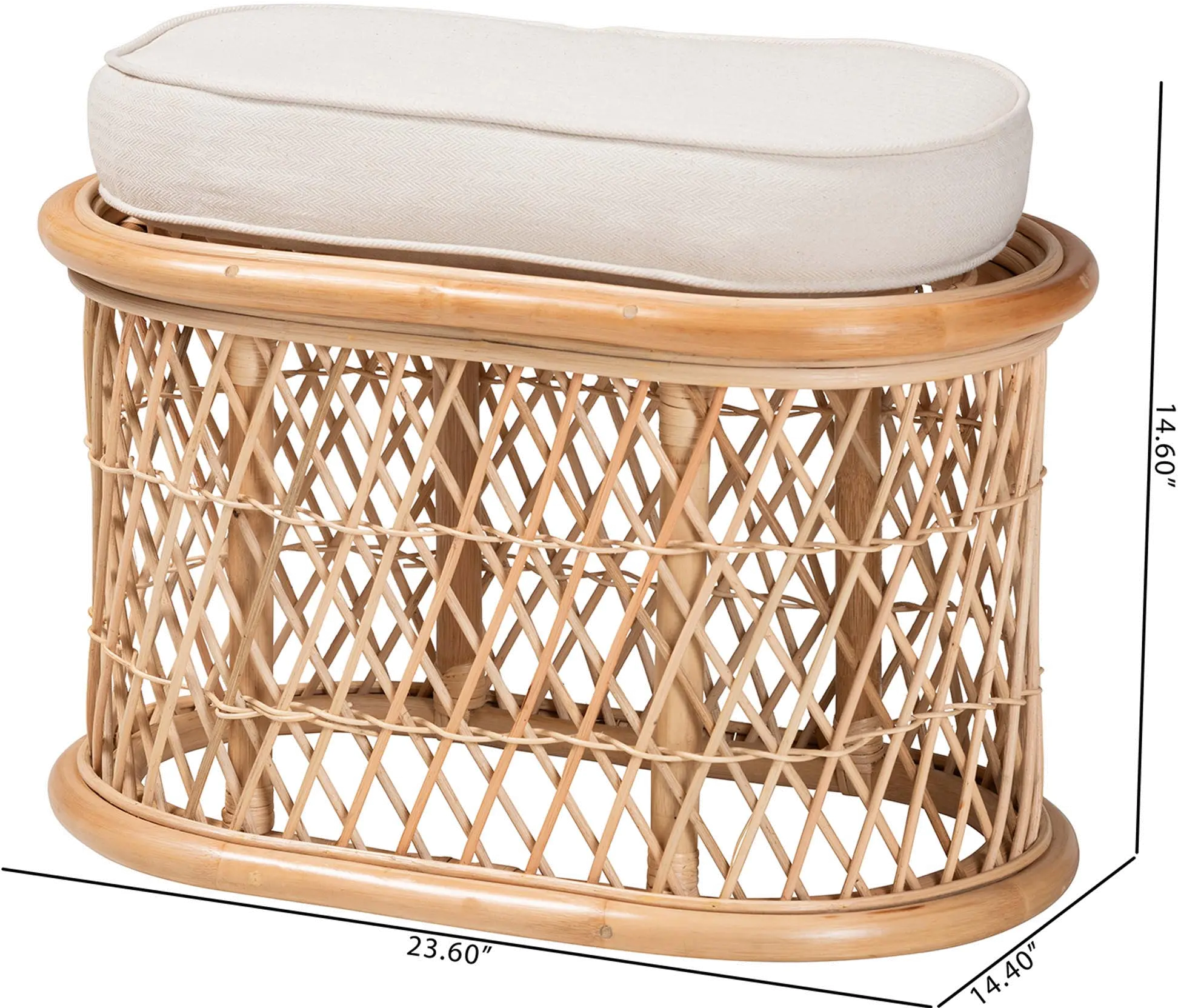 244-13667-RCW Ladonna Light Brown and White Ottoman Footstool-6
