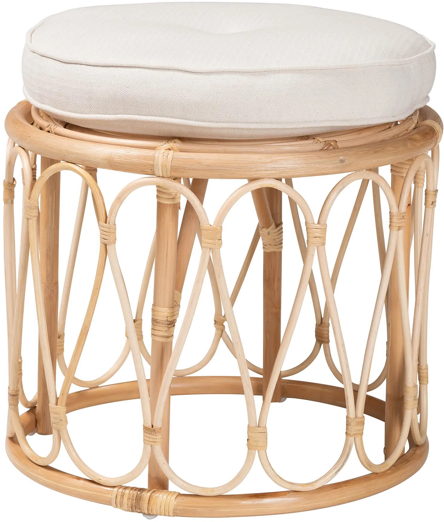 244-13668-RCW Hachiro Light Brown and White Ottoman Footstool-1