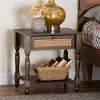 247-13771-RCW Roden Dark Brown and Rattan Nightstand