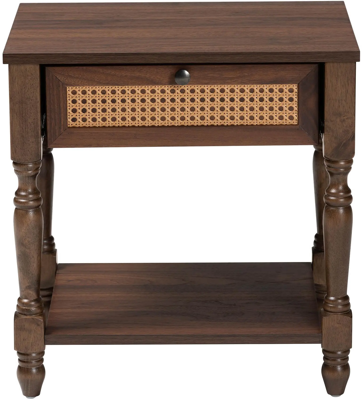 247-13771-RCW Roden Dark Brown and Rattan Nightstand-1