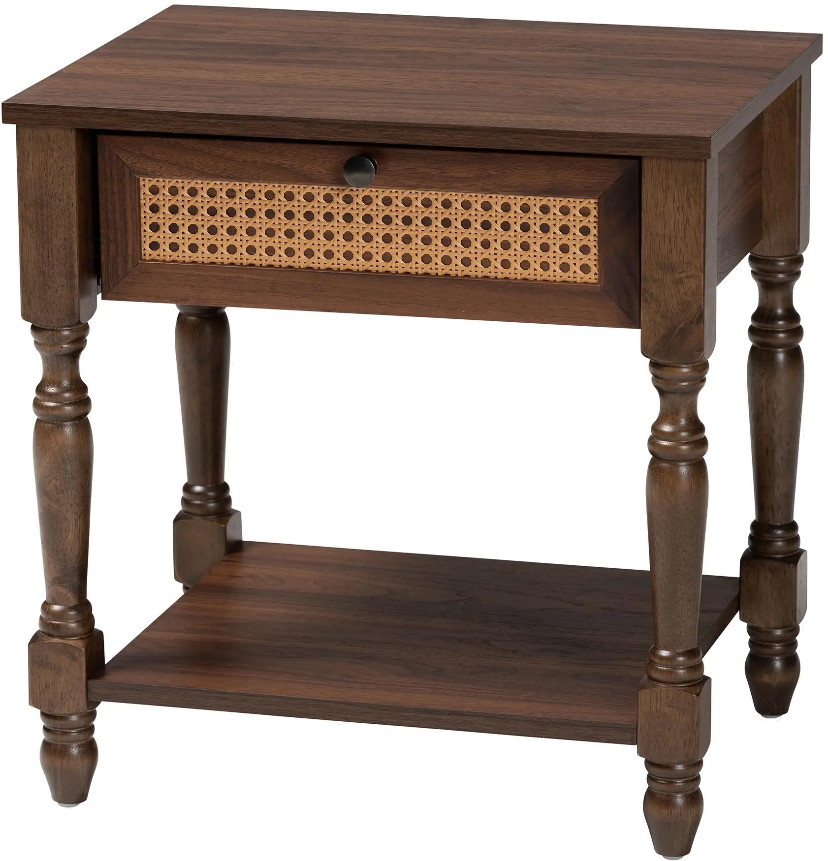 247-13771-RCW Roden Dark Brown and Rattan Nightstand-3