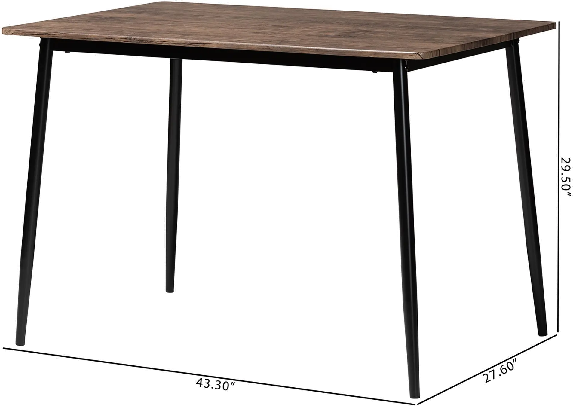 247-13803-RCW Dalair Industrial Wood and Metal Dining Table-6