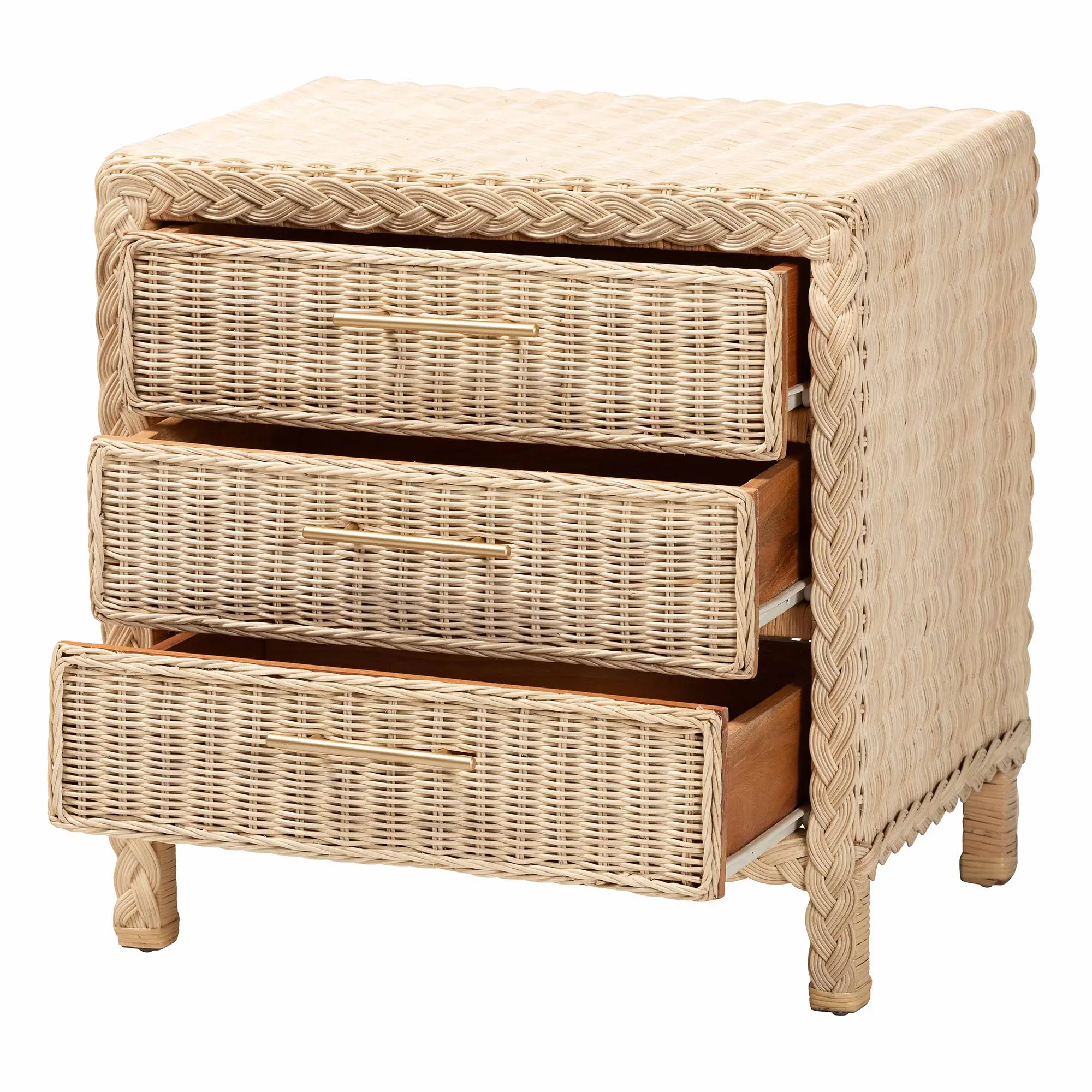 248-13728-RCW Lanica Light Brown Rattan 3-Drawer Nightstand-4