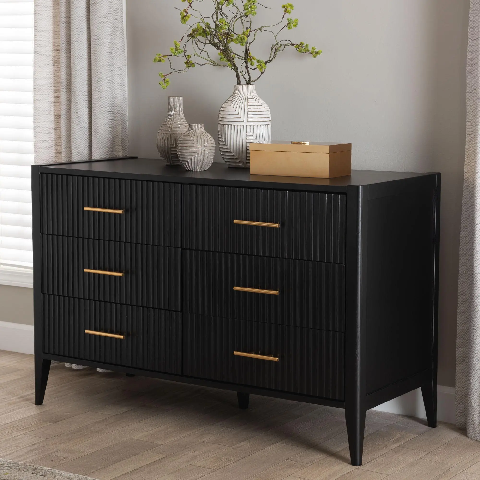 249-13822-RCW Primrose Black Mid-Century Dresser-2