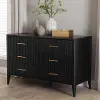 249-13822-RCW Primrose Black Mid-Century Dresser