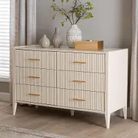 249-13823-RCW Primrose Ivory Mid-Century Dresser