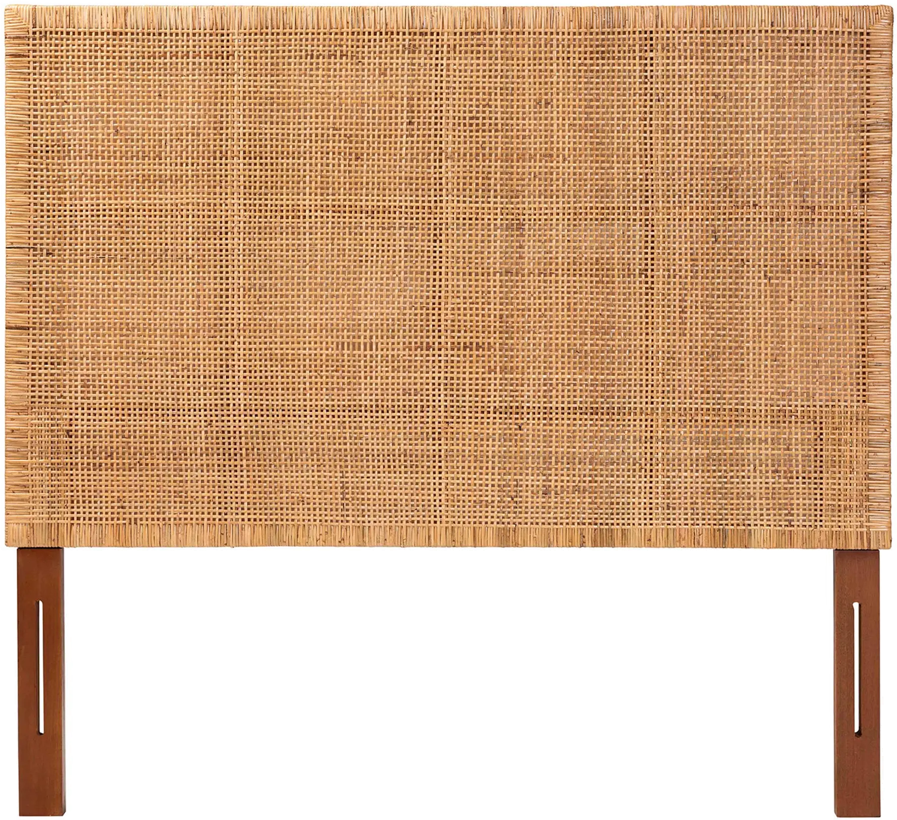 251-13906-RCW Lesia Natural Rattan and Mahogany Queen Headboard-1