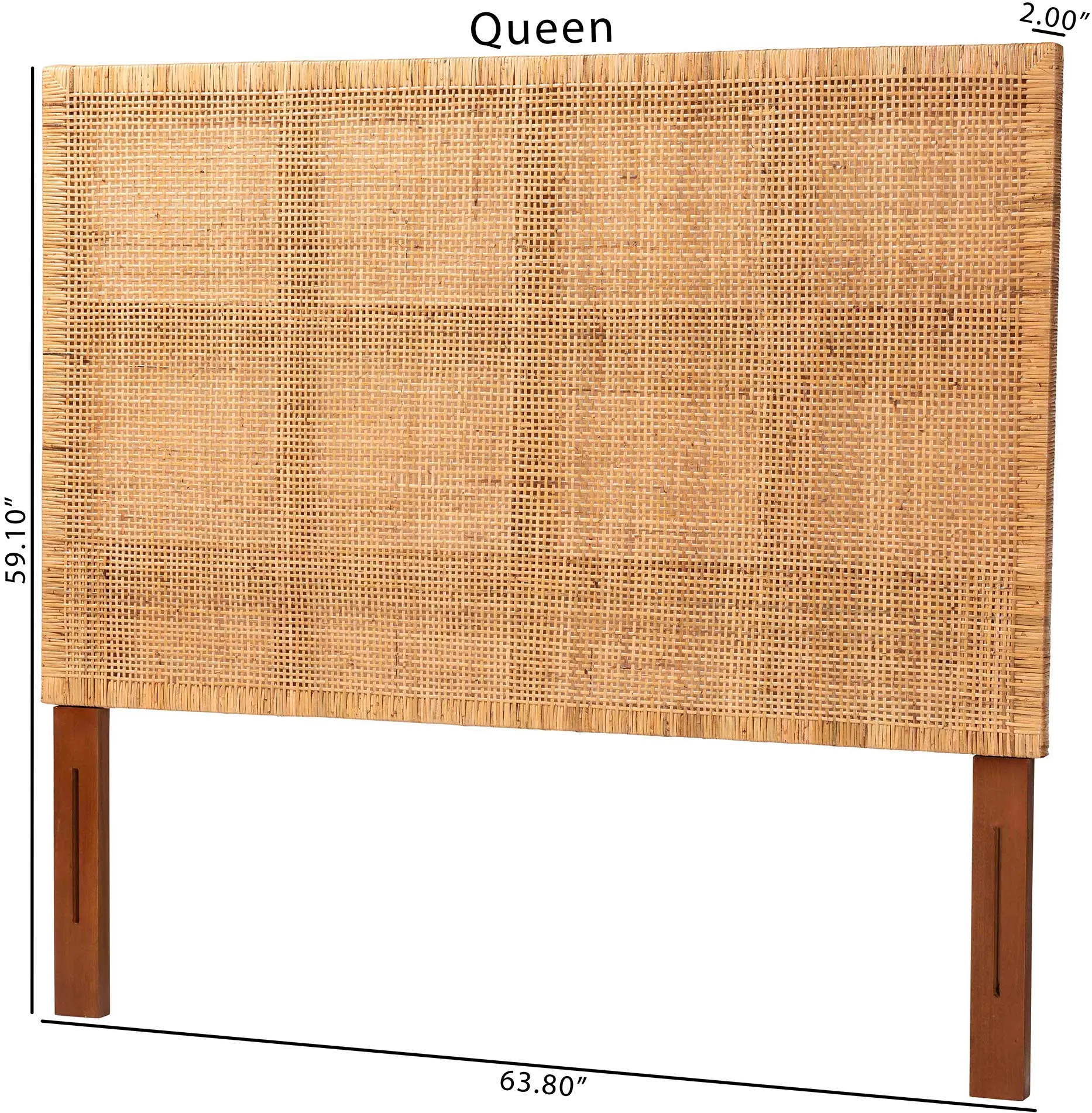 251-13906-RCW Lesia Natural Rattan and Mahogany Queen Headboard-4
