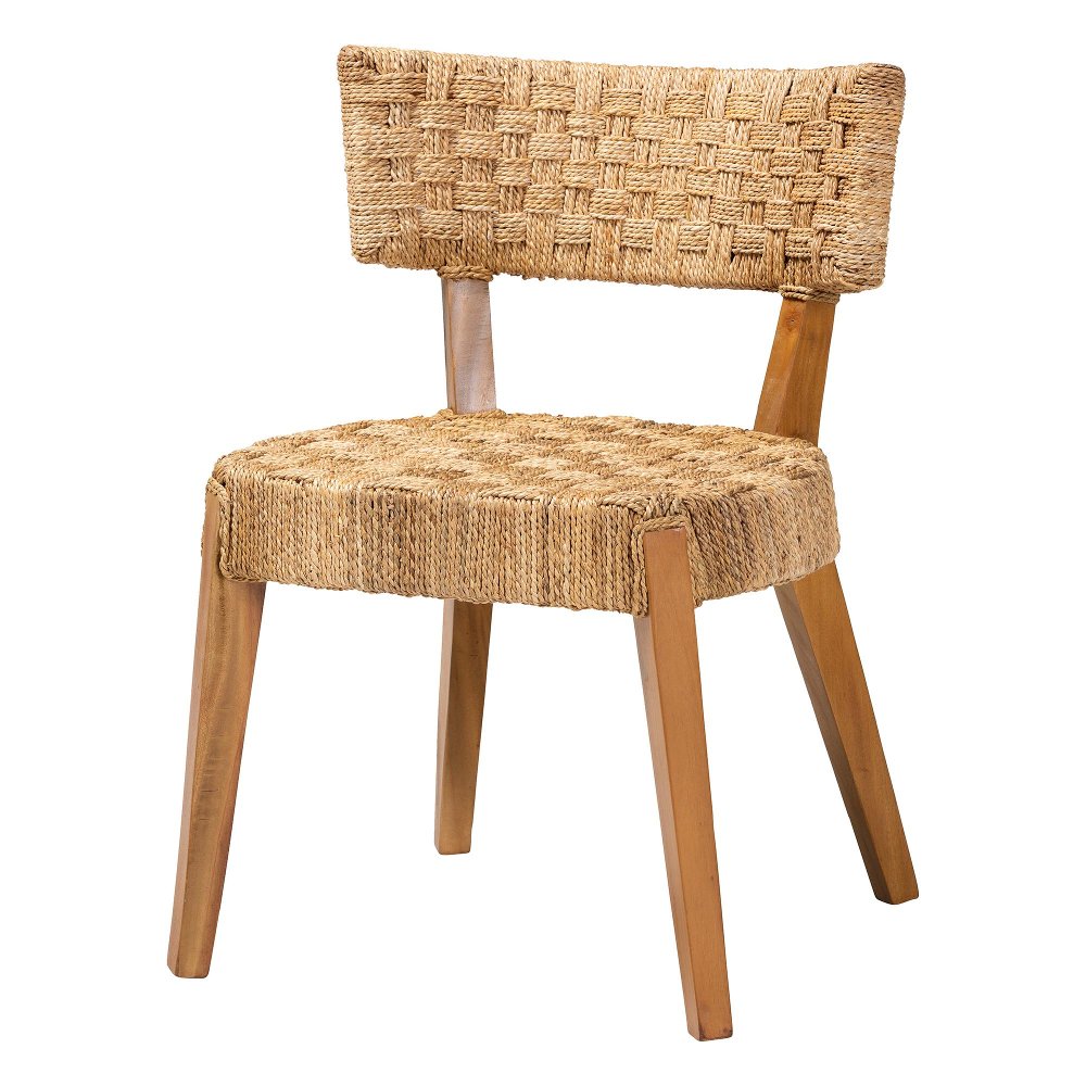 Sabit Seagrass and Mahogany Dining Chair