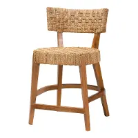 251-13852-RCW Sabit Seagrass and Mahogany Counter Stool
