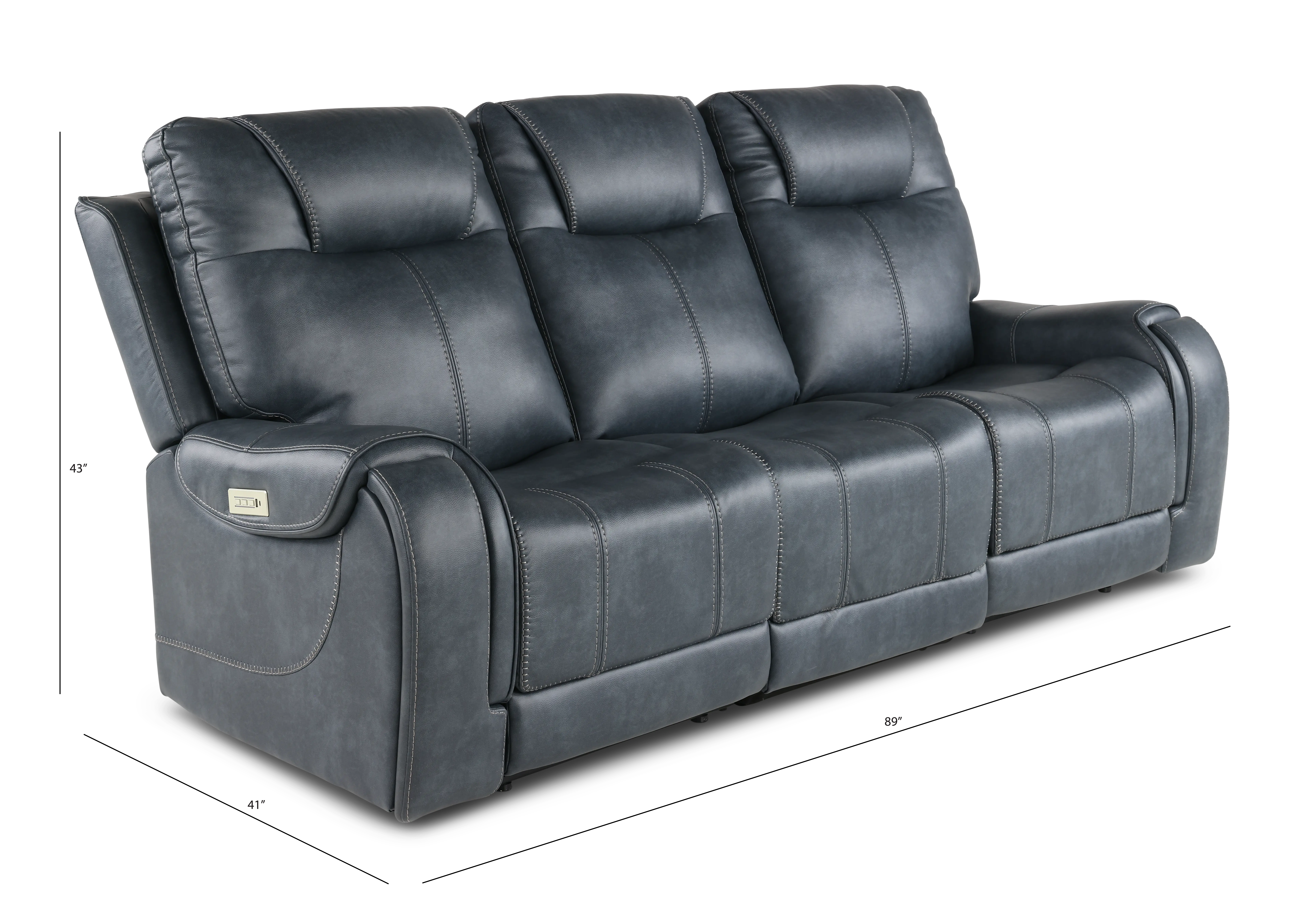 Conway Slate Gray Triple Reclining Sofa-3