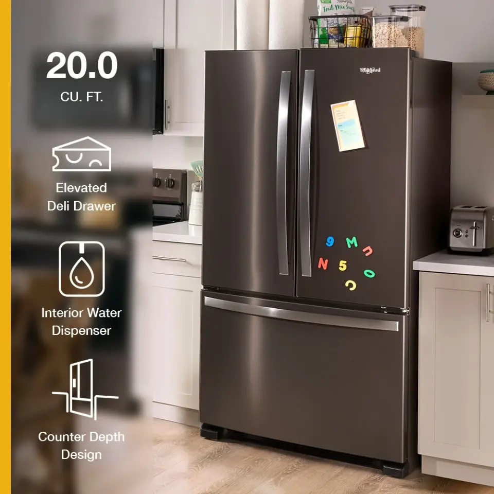 WRFC2036RZ Whirlpool 20 Cu Ft French Door Refrigerator - Counter Depth Stainless Steel-5