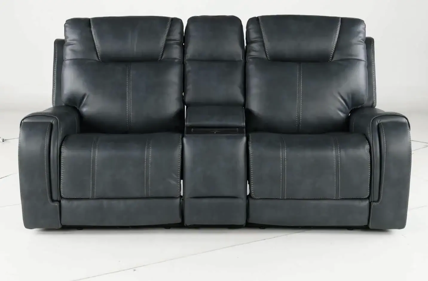 Conway Slate Gray Power Reclining Loveseat with Audio Console-4