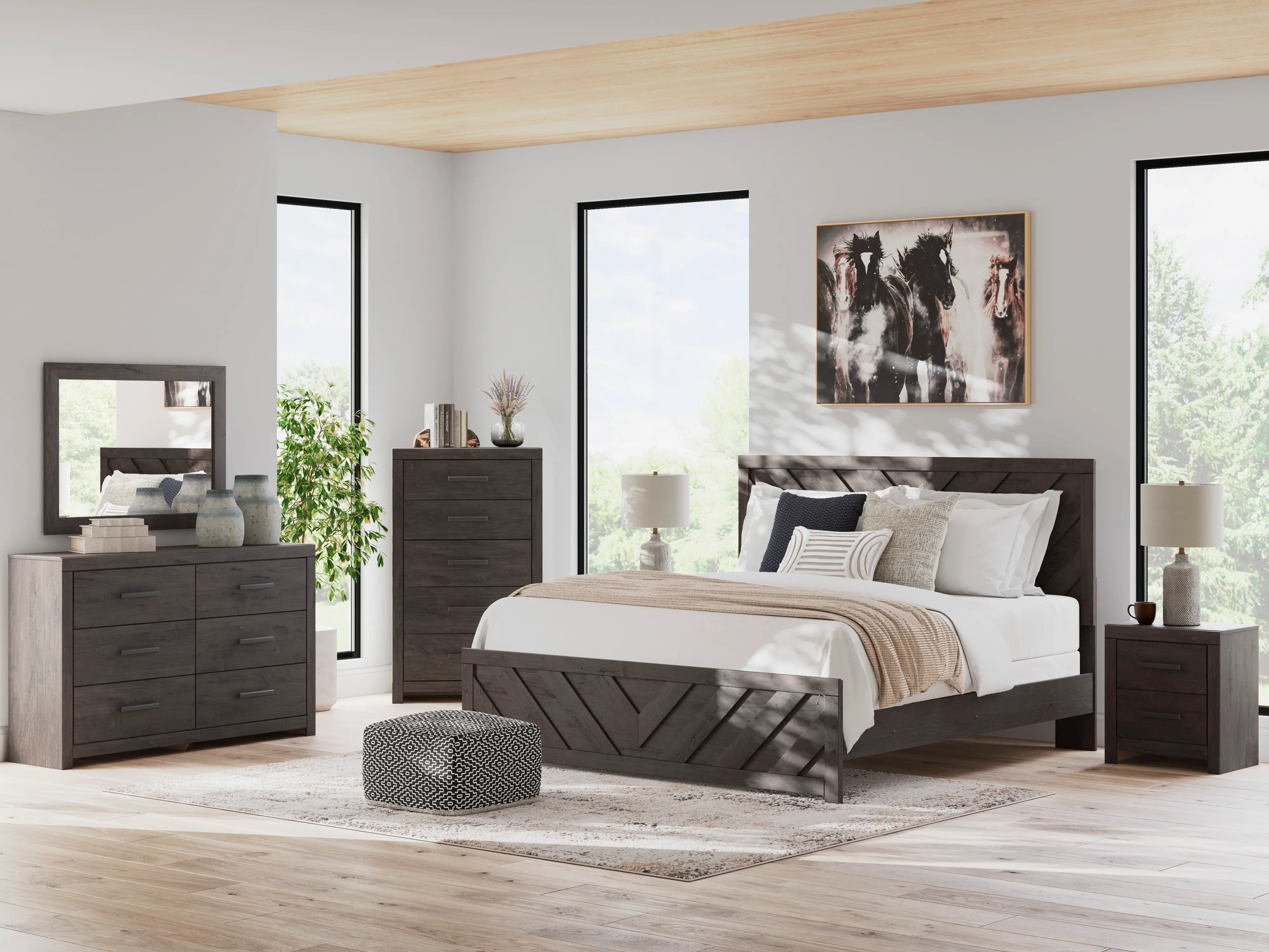 Bedford Black 3 Piece King Bedroom Set-1