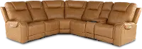 Conway Saddle Brown 6 Piece Power Reclining Sectional with Audio System